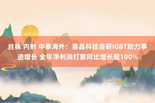 丝袜 内射 中泰海外：赛晶科技自研IGBT助力事迹增长 全年净利润打算同比增长超100%
